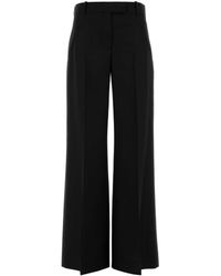 McQueen - Wool Blend Wide-Leg Pant - Lyst