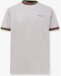 Saint Laurent - Cotton T-Shirt With Web Detail - Lyst