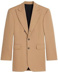 Celine - Colonne Wool Jacket With Diagonal Weave - Lyst