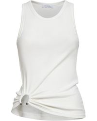 Rabanne - Rabanne Ribbed Stretch Cotton Tank Top With Piercing - Lyst