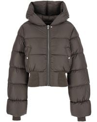 Rick Owens - Down Jacket With Crop Design And Fixed Hood - Lyst