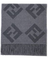 Fendi - Fringed Edge Scarf With All-Over Ff Logo - Lyst