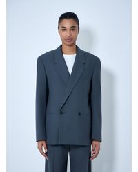 Lemaire - Double-Breasted Wool Suit Blazer - Lyst