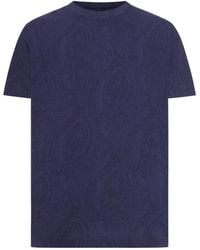 Etro - Cotton T-Shirt With Arnica Pattern - Lyst