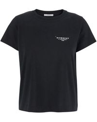 Givenchy - Crewneck T-Shirt With Logo Lettering On Front And Rear - Lyst