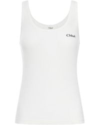 Chloé - Cotton Tank Top - Lyst