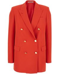 Tagliatore - Double-Breasted Jacket With Classic Lapels - Lyst