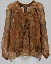Zimmermann - Silk Metallic Mini Top - Lyst