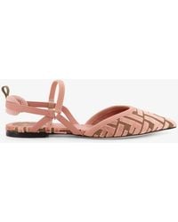 Fendi - Ff Jacquard Velvet Slingback Ballerinas - Lyst