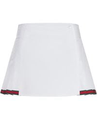 Gucci - Short Cotton Poplin Skirt - Lyst