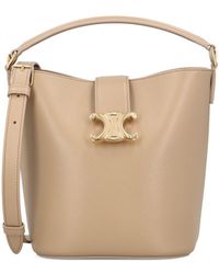 Celine - Louise Small Leather Bucket Bag - Lyst
