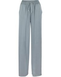 Herno - Satin Trousers With Elasticated Waistband - Lyst
