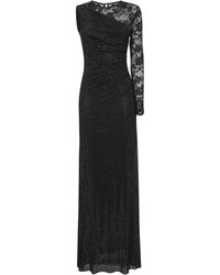 Self-Portrait - Rhinestone Mesh And Lace Maxi Dress - Lyst