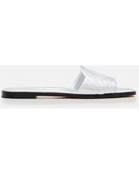McQueen - Flat Leather Slide Sandal - Lyst