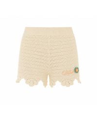 Chloé - Crochet Knit Shorts With Logo - Lyst