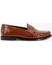 Celine - Vivienne Leather Loafer With Perforated Triomphe Logo - Lyst