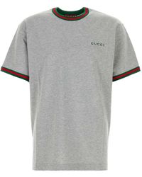 Gucci - Cotton T-Shirt With Web Detail - Lyst