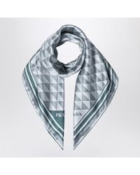Prada - Mauve Printed Silk Twill Scarf - Lyst