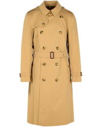 Burberry - Long 'Kensington' Cotton Trench Coat - Lyst