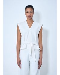 Lemaire - Sleeveless V-Neck Top With Belted Waist - Lyst