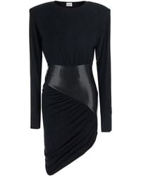 ANDAMANE - 'Ursula' Dress With Ecoleather Details And Draped Design - Lyst