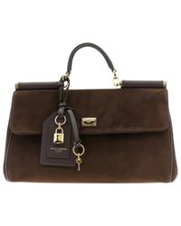 Dolce & Gabbana - My Suede Tote Bag Decorated With A Sicily Padlock - Lyst