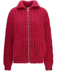 Prada - Aran Wool Zip Cardigan - Lyst