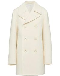 Prada - Double-Breasted Wool Peacoat - Lyst