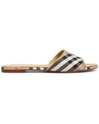 Burberry - Sloane Check Slippers - Lyst