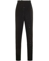 Tom Ford - Sequined Wool Blend Crepe Tailored Straight Pants - Lyst