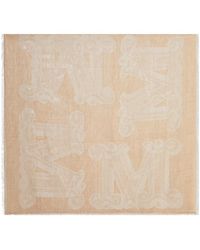 Max Mara - Cotton Blend Scarf With Jacquard Logo - Lyst