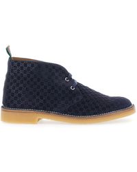 Gucci - Gucci Gg Monogram Suede Ankle Boot - Lyst