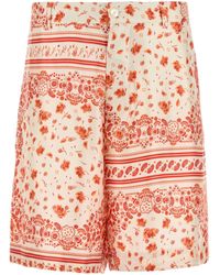 Fendi - Printed Silk Bermuda Shorts - Lyst