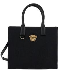 Versace - 'La Medusa Small' Tote Bag With Leather Handles And Logo Detail - Lyst