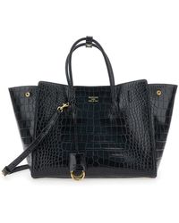 Balenciaga - 'Hampton Small' Handbag With Embossed Logo On The Front And Removable Keyring - Lyst