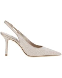 Jimmy Choo - 'Love' Metallic Slingback Pumps With All-Over Glitter And High Stiletto Heel - Lyst