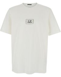 C.P. Company - T-Shirt With Logo Printed On The Front - Lyst