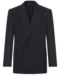 Tom Ford - Double-Breasted Pinstriped Wool Jacket - Lyst