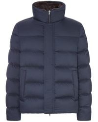 Herno - Padded Puffer Jacket With A High Collar And Faux-Fur Lining - Lyst