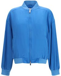 Versace - Silk Zipper Jacket - Lyst