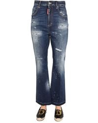 DSquared² - High-Waisted Wide-Leg Denim Jeans - Lyst