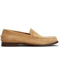 Tod's - Suede Slipper Loafers With Metal Detailing Shoes - Lyst