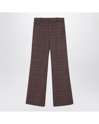 Chloé - Flared Checkered Trousers - Lyst