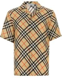 Burberry - Short Sleeved Check Cotton Shirt - Lyst