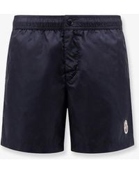 Moncler - Nylon Swim Trunks With Logo Patch On The Bottom - Lyst