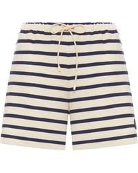 Moncler - Striped Shorts With Drawstring And Logo - Lyst