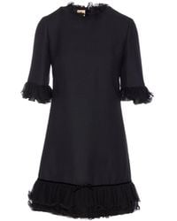 Valentino Garavani - Short Crepe Couture Dress - Lyst