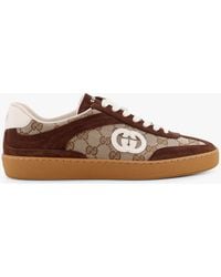Gucci - G75 Low-Top Supreme Gg Fabric And Suede Sneakers - Lyst