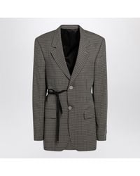 Balenciaga - Vichy-Pattern Jacket With Side Lace Detail - Lyst
