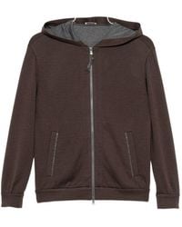 Brunello Cucinelli - Cotton And Silk Hooded Cardigan - Lyst